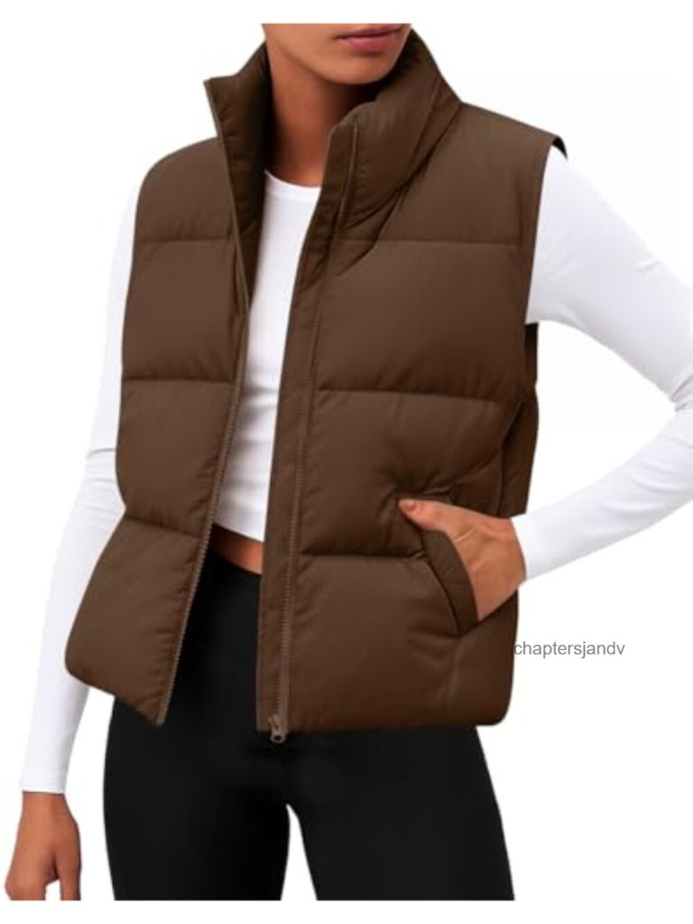 Zeagoo Women's Cropped Puffer Vest Quilted Zip Winter Warm Outerwear